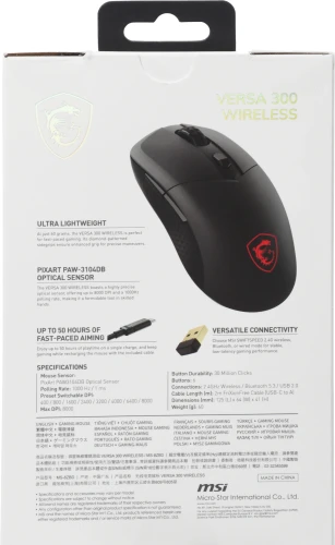 Мышь MSI VERSA 300 W MS-8ZBD черный оптическая 8000dpi беспров. BT/Radio USB 5but (S12-4301260-CLA)