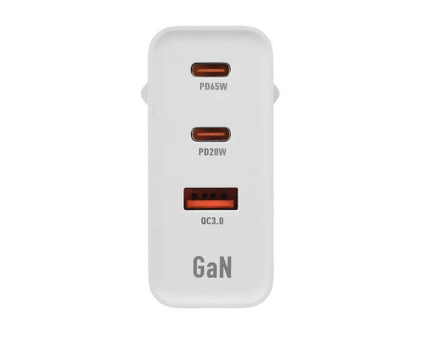 Сетевое З/У Сетевое З/У GoPower GPQC10 1USB+2Type-C 65W QC3.0 GAN белый