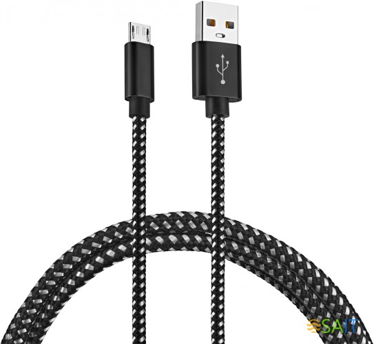 Кабель Buro Braided BHP RET MICUSB-BR USB (m)-micro USB (m) 1м черный