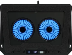 Подставка для ноутбука Digma D-NCP170-2x110RGB 18" 400x288x45мм 52дБ 2xUSB 2x 110ммFAN 1250г Fan-control металл/пластик черный