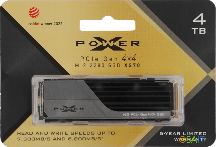 Накопитель SSD Silicon Power PCIe 4.0 x4 4TB SP04KGBP44XS7005 XS70 M.2 2280