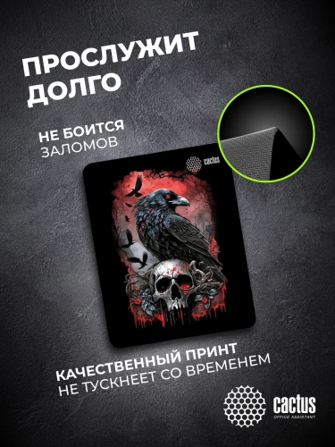 Коврик для мыши Cactus Raven 250x200x3мм (CS-MP-D14S)