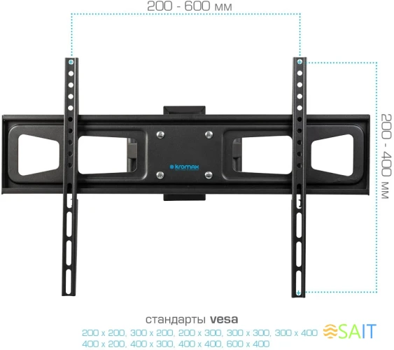 Кронштейн для телевизора Kromax CORBEL-11 титан 32"-75" макс.45кг настенный поворот и наклон