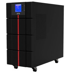 ИБП Powercom MAC-6000, двойного преобразования, 6KВА, 6KВт, LCD, Tower, 8 розеток IEC320 C13 с резервным питанием, 2 розетки C19, клеммная колодка, USB, RS-232, слот под SNMP карту, EPO, защита RJ45, ШхГхВ 257х590х570мм., вес 78кг. Powercom UPS MAC-6000, 