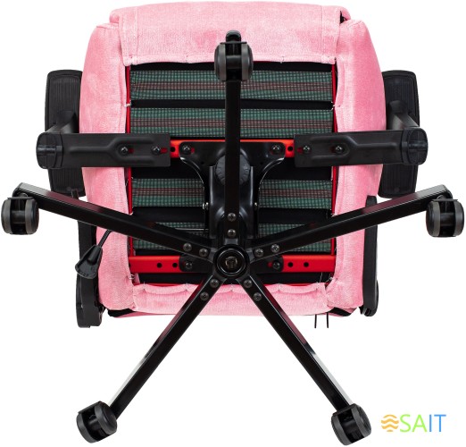 Кресло игровое Knight N1 Fabric розовый Velvet 36 с подголов. крестов. металл