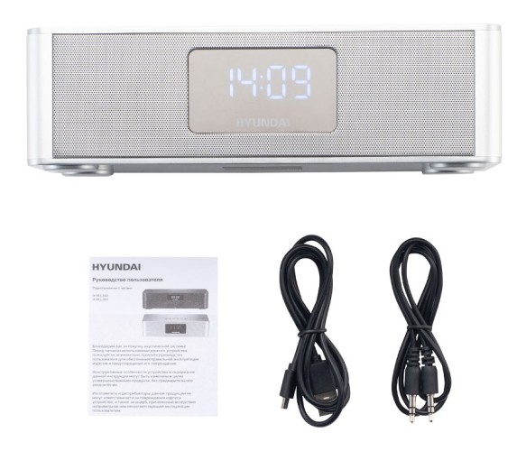 Радиобудильник Hyundai H-RCL360 белый LCD подсв:белая часы:цифровые FM