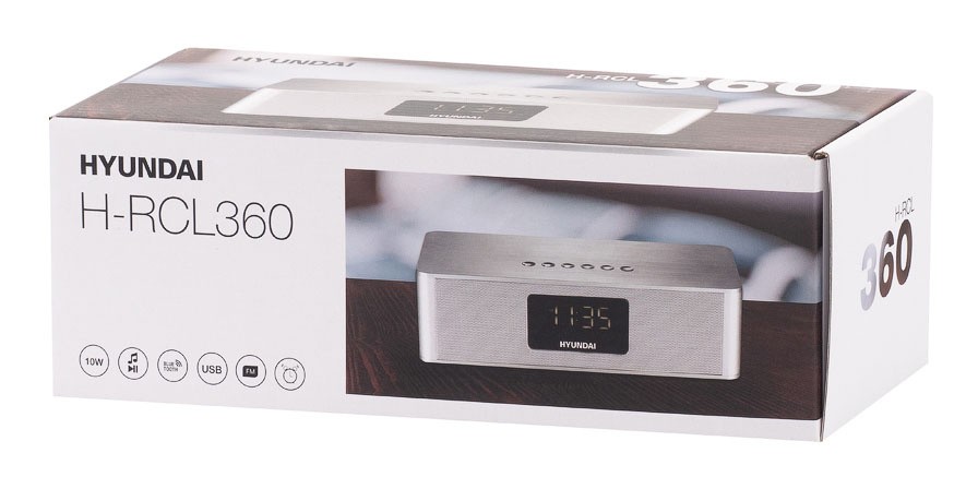 Радиобудильник Hyundai H-RCL360 белый LCD подсв:белая часы:цифровые FM