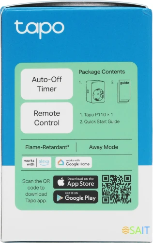 Умная розетка TP-Link TAPO P110 EU VDEBT Wi-Fi белый