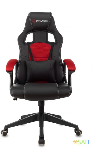 Кресло игровое Zombie Arena черный/красный эко.кожа/ткань крестов. пластик