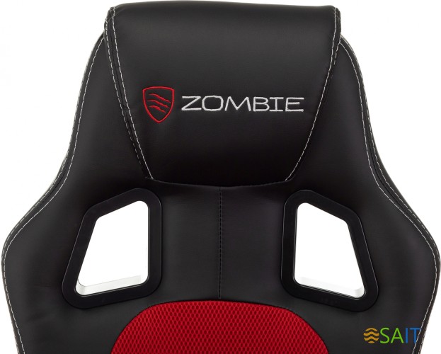 Кресло игровое Zombie Arena черный/красный эко.кожа/ткань крестов. пластик