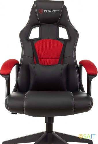 Кресло игровое Zombie Arena черный/красный эко.кожа/ткань крестов. пластик