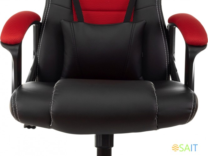 Кресло игровое Zombie Arena черный/красный эко.кожа/ткань крестов. пластик