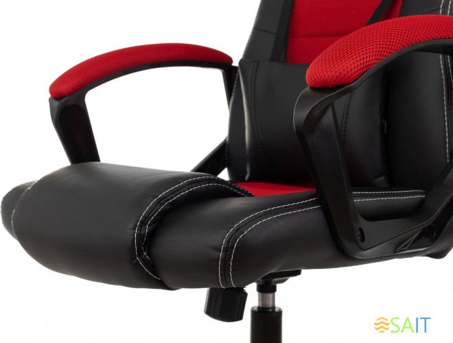 Кресло игровое Zombie Arena черный/красный эко.кожа/ткань крестов. пластик