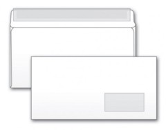 Конверт Buro 125638 E65 110x220мм с правым окном белый силиконовая лента 80г/м2 (pack:1000pcs)