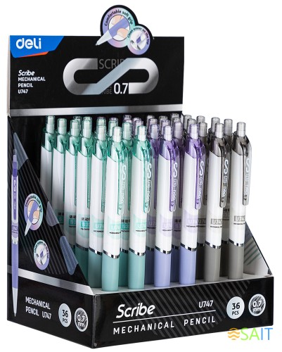 Карандаш мех. Deli EU747 0.7мм пластик