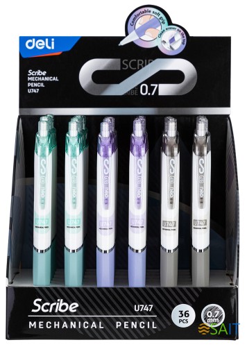 Карандаш мех. Deli EU747 0.7мм пластик