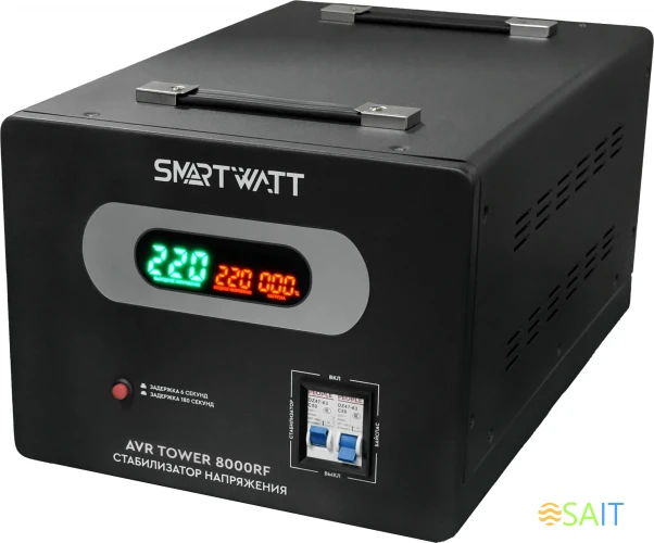 Стабилизатор напряжения Smartwatt AVR Tower 8000RF 8000ВА черный