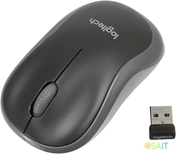 Мышь Logitech M185 черный/серый оптическая 1000dpi беспров. USB для ноутбука 2but (910-002252)
