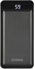 Мобильный аккумулятор Digma DG-20000-PL 20000mAh QC3.0/PD3.0 18W 3A 2xUSB-A/USB-C черный (DG-20000-PL-BK)
