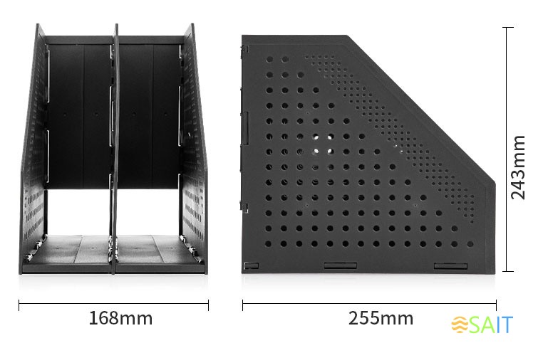 Лоток вертикальный Deli 78999Black 2отд. складной A4 168х255х243мм черный пластик
