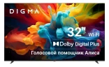 Телевизор LED Digma 32" DM-LED32SBB32 Яндекс.ТВ Frameless Metal черный/черный HD 60Hz DVB-T DVB-T2 DVB-C DVB-S DVB-S2 USB WiFi Smart TV