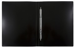 Папка метал.пруж.скоросш. Бюрократ DeLuxe DL07PBBERRY A4 пластик 0.7мм кор.27мм черничный