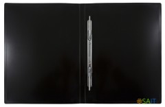 Папка метал.пруж.скоросш. Бюрократ DeLuxe DL07PBBERRY A4 пластик 0.7мм кор.27мм черничный