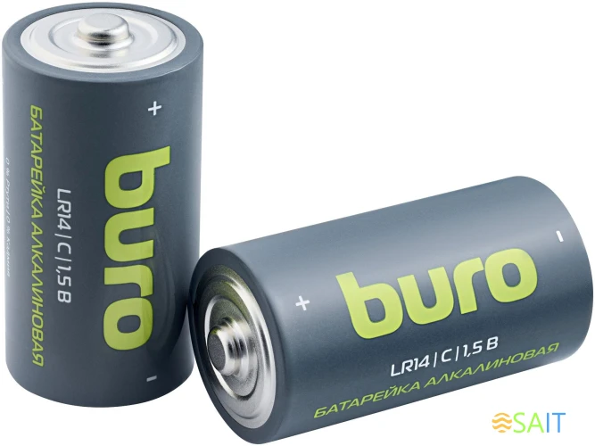 Батарея Buro Alkaline LR14 C 7500mAh (2шт) блистер