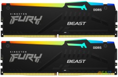 Память DDR5 2x32Gb 5600MHz Kingston KF556C40BBAK2-64 Fury Beast Black RGB RTL Gaming PC5-44800 CL40 DIMM 288-pin 1.25В dual rank с радиатором Ret