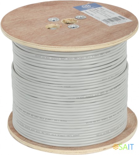 Кабель сетевой Ningbo FTP 4 пары cat.5E solid 0.5мм CCA molded 305м серый