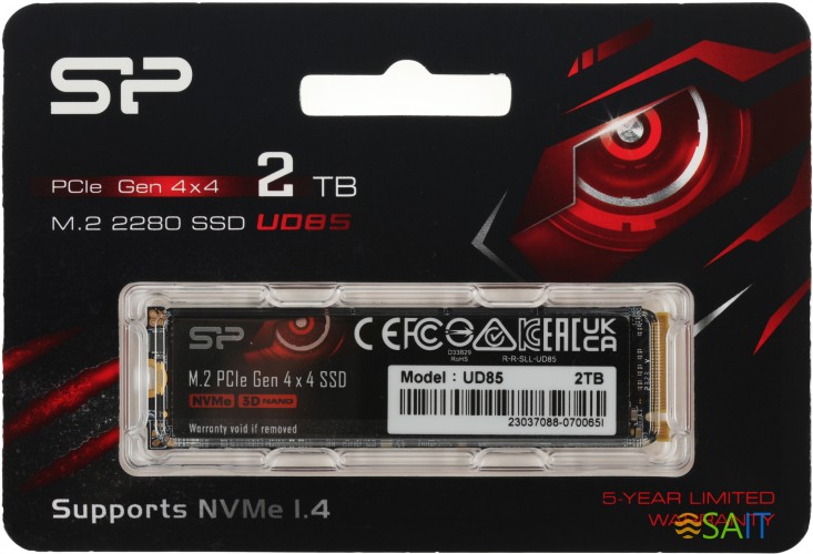Накопитель SSD Silicon Power PCIe 4.0 x4 2TB SP02KGBP44UD8505 M-Series UD85 M.2 2280