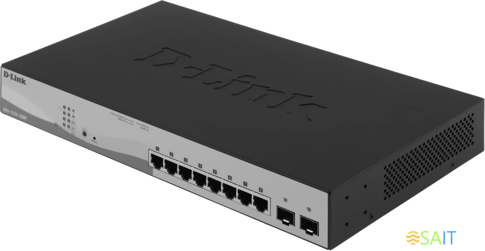 Коммутатор D-Link DGS-1210-10MP/FL (L2) 8x1Гбит/с 2SFP 8PoE+ 130W управляемый