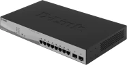 Коммутатор D-Link DGS-1210-10MP/FL (L2) 8x1Гбит/с 2SFP 8PoE+ 130W управляемый