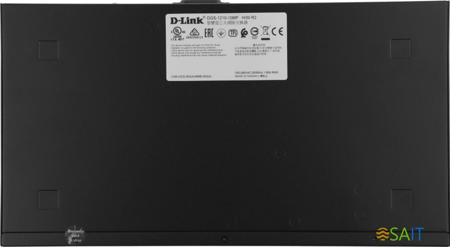 Коммутатор D-Link DGS-1210-10MP/FL (L2) 8x1Гбит/с 2SFP 8PoE+ 130W управляемый