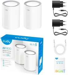 Бесшовный Mesh роутер Cudy M3000 (M3000(2-PACK)) AX3000 10/100/1000/2500BASE-T белый (упак.:2шт)