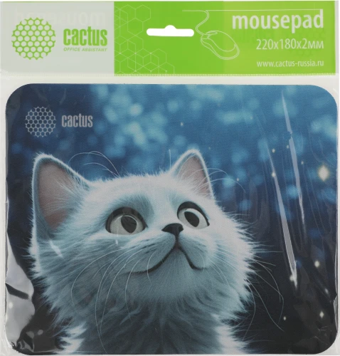 Коврик для мыши Cactus White Cat 220x180x2мм (CS-MPC-P06XS)