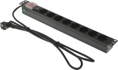 Блок распределения питания Lanmaster TWT-PDU19-16A8P-1.8 гор.размещ. 8xSchuko базовые 16A Schuko 1.8м