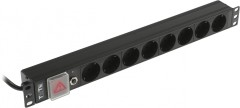 Блок распределения питания Lanmaster TWT-PDU19-16A8P-1.8 гор.размещ. 8xSchuko базовые 16A Schuko 1.8м