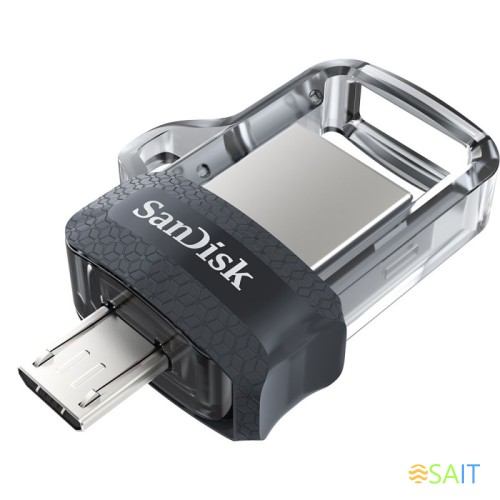 Флеш Диск Sandisk 64Gb Ultra Dual SDDD3-064G-G46 USB3.0 черный