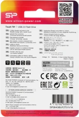 Флеш Диск Silicon Power 64Gb Touch T01 SP064GBUF2T01V1K USB2.0 черный/серебристый