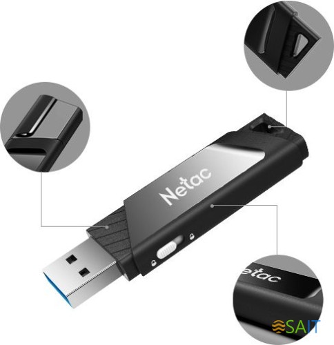 Флеш Диск Netac 256Gb U336 NT03U336S-256G-30BK USB3.0 черный