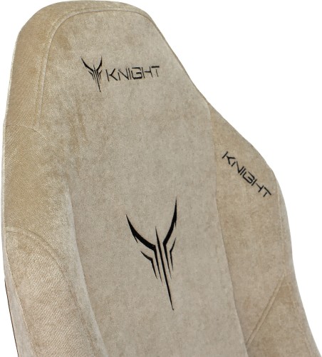 Кресло игровое Knight N1 Fabric бежевый Light-21 с подголов. крестов. металл