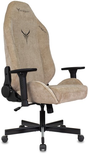 Кресло игровое Knight N1 Fabric бежевый Light-21 с подголов. крестов. металл