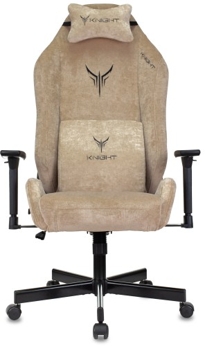 Кресло игровое Knight N1 Fabric бежевый Light-21 с подголов. крестов. металл