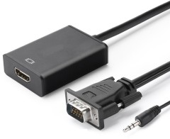 Переходник аудио-видео Premier 5-982-0.15 VGA (m)/HDMI (f)/Jack 3.5 (f) 0.15м. черный
