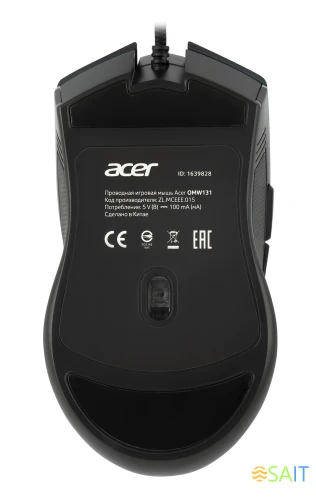 Мышь Acer OMW131 черный оптическая 6000dpi USB 6but (ZL.MCEEE.015)