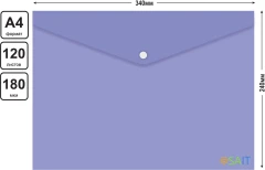 Конверт на кнопке Бюрократ Pastel PKPASTA4-5 A4 гориз. пластик 0.18мм ассорти (упак.:5шт)