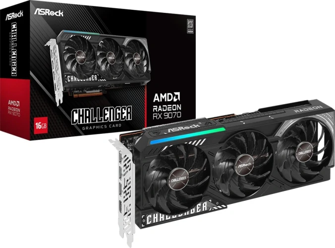 Видеокарта Asrock PCI-E 5.0 RX9070 CL 16G AMD Radeon RX 9070 16Gb 256bit GDDR6 2070/20000 HDMIx1 DPx3 HDCP Ret