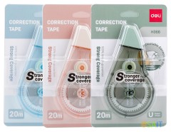 Лента коррект. Deli EH366 20мх5мм ассорти корпус белый блистер