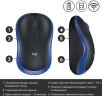 Мышь Logitech M185 черный/синий оптическая 1000dpi беспров. USB для ноутбука 2but (910-002632)